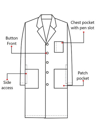 Labcoat HQ 38 Inch Men's Long Medical Cotton Lab Coat