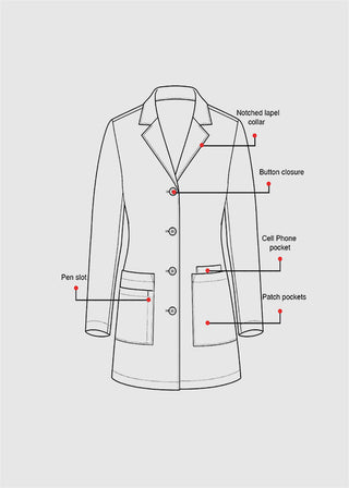 Labcoat HQ Women's Multi-Pockets Lab Coat