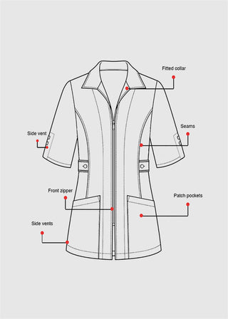 Labcoat HQ Women's Half Sleeve Contrast Trim Jacket