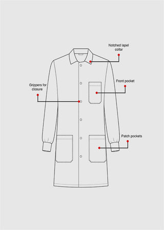Labcoat HQ Unisex Specialized Cuffed Lab Coat with Interior Pocket