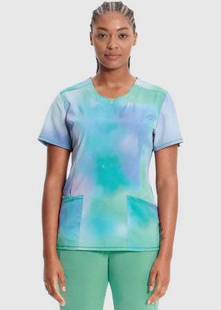 Infinity Prints Women's Northern Lights Round Print Neck Top