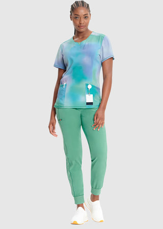 Infinity Prints Women's Northern Lights Round Print Neck Top