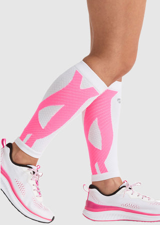 Cherokee Infinity Legwear Calf Sleeve 10-15 mmHg Compression in White Shocking Pink