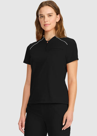 Infinity Women's Tuck-in Mock Neck Henley Top