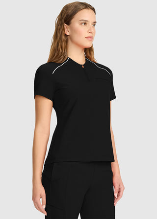 Infinity Women's Tuck-in Mock Neck Henley Top