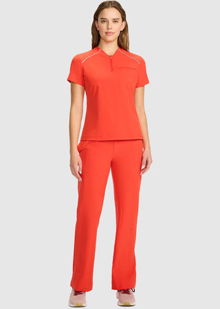 Infinity Women's Tuck-in Mock Neck Henley Top