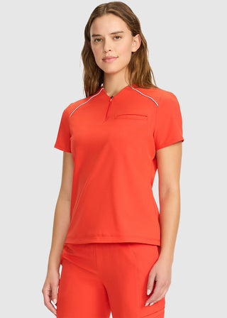 Infinity Women's Tuck-in Mock Neck Henley Top