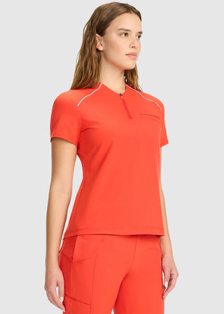 Infinity Women's Tuck-in Mock Neck Henley Top