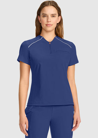 Infinity Women's Tuck-in Mock Neck Henley Top