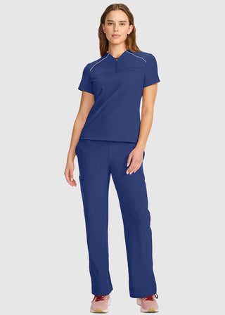 Infinity Women's Tuck-in Mock Neck Henley Top