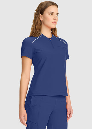 Infinity Women's Tuck-in Mock Neck Henley Top