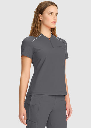 Infinity Women's Tuck-in Mock Neck Henley Top