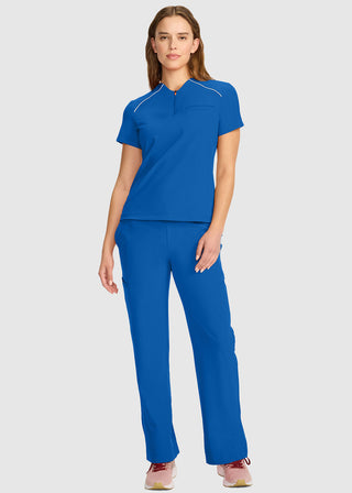 Infinity Women's Tuck-in Mock Neck Henley Top