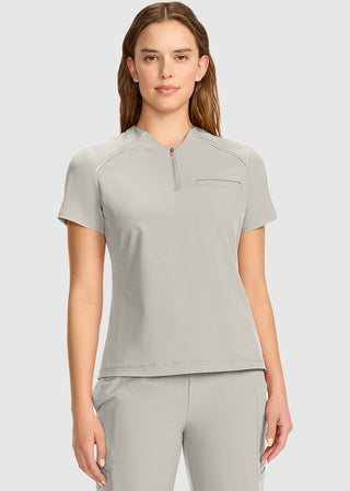 Infinity Women's Tuck-in Mock Neck Henley Top