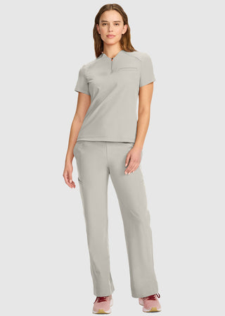 Infinity Women's Tuck-in Mock Neck Henley Top