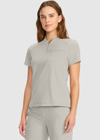 Infinity Women's Tuck-in Mock Neck Henley Top