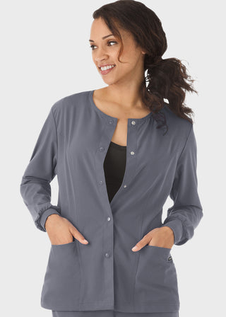 Jockey Classic Women's 28 Inches Round Neckline Snap Front Jacket