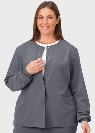 Jockey Classic Women's 28 Inches Round Neckline Snap Front Jacket