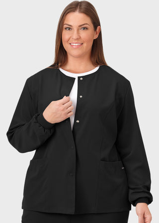 Jockey Classic Women's 28 Inches Round Neckline Snap Front Jacket