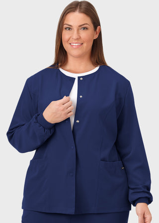 Jockey Classic Women's 28 Inches Round Neckline Snap Front Jacket