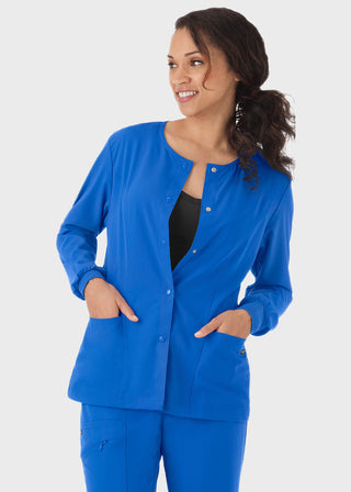 Jockey Classic Women's 28 Inches Round Neckline Snap Front Jacket