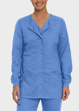 Landau Proflex Women's Snap Front Warm Up Solid Scrub Jacket