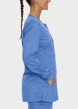 Landau Proflex Women's Snap Front Warm Up Solid Scrub Jacket