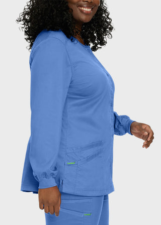 Landau Proflex Women's Snap Front Warm Up Solid Scrub Jacket