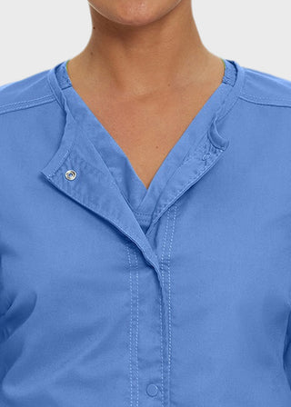 Landau Proflex Women's Snap Front Warm Up Solid Scrub Jacket