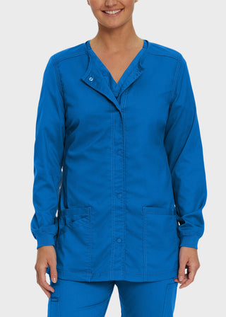 Landau Proflex Women's Snap Front Warm Up Solid Scrub Jacket
