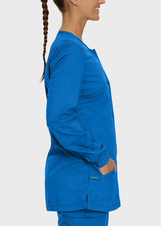 Landau Proflex Women's Snap Front Warm Up Solid Scrub Jacket