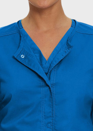 Landau Proflex Women's Snap Front Warm Up Solid Scrub Jacket