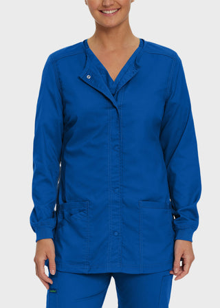 Landau Proflex Women's Snap Front Warm Up Solid Scrub Jacket