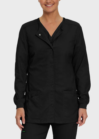 Landau Proflex Women's Snap Front Warm Up Solid Scrub Jacket
