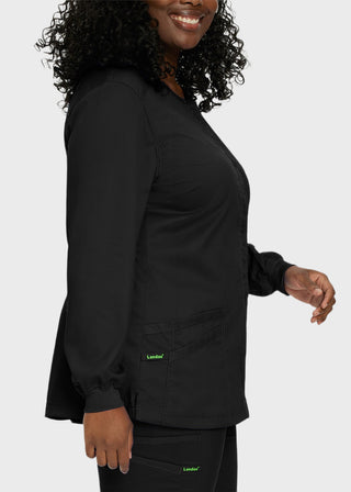 Landau Proflex Women's Snap Front Warm Up Solid Scrub Jacket