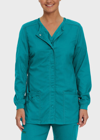 Landau Proflex Women's Snap Front Warm Up Solid Scrub Jacket