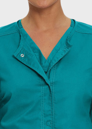 Landau Proflex Women's Snap Front Warm Up Solid Scrub Jacket