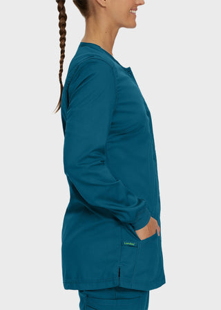 Landau Proflex Women's Snap Front Warm Up Solid Scrub Jacket