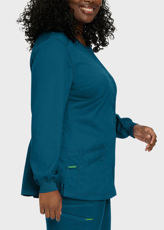 Landau Proflex Women's Snap Front Warm Up Solid Scrub Jacket