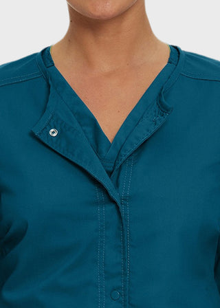Landau Proflex Women's Snap Front Warm Up Solid Scrub Jacket