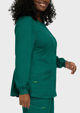 Landau Proflex Women's Snap Front Warm Up Solid Scrub Jacket