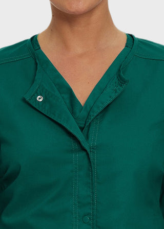 Landau Proflex Women's Snap Front Warm Up Solid Scrub Jacket