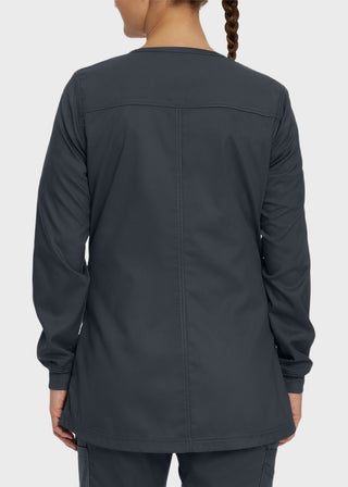 Landau Proflex Women's Snap Front Warm Up Solid Scrub Jacket