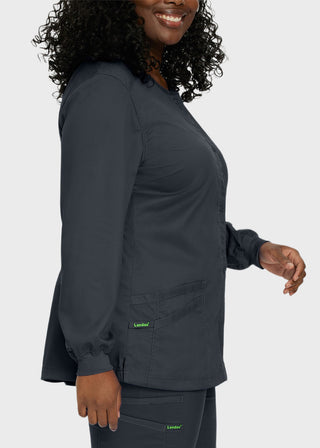 Landau Proflex Women's Snap Front Warm Up Solid Scrub Jacket
