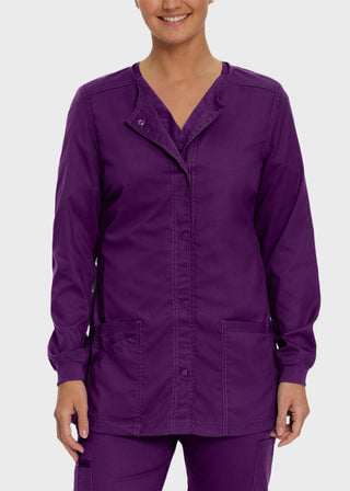 Landau Proflex Women's Snap Front Warm Up Solid Scrub Jacket