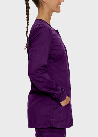 Landau Proflex Women's Snap Front Warm Up Solid Scrub Jacket