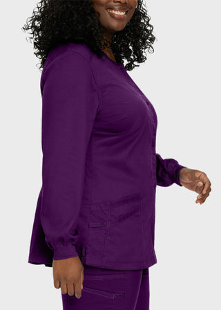 Landau Proflex Women's Snap Front Warm Up Solid Scrub Jacket