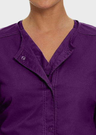 Landau Proflex Women's Snap Front Warm Up Solid Scrub Jacket