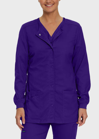Landau Proflex Women's Snap Front Warm Up Solid Scrub Jacket