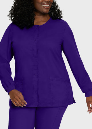 Landau Proflex Women's Snap Front Warm Up Solid Scrub Jacket